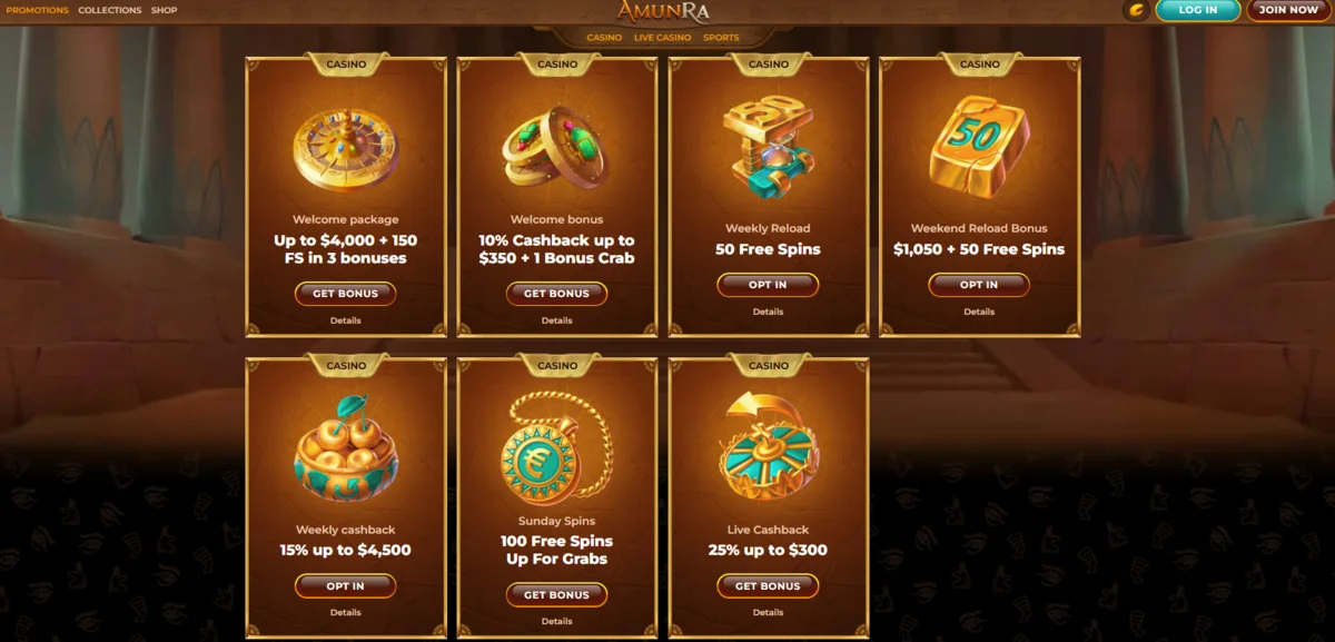 Best bonuses and promotions at AmunRa casino Bonuses and promotions at AmunRa casino